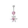 Anello Ombelico a Forma di Cuore Ornamento Goccia d'Acqua 14G Bilanciere Piercing Ombelico Pendente Belly Nombril Piercing Gioielli Donna