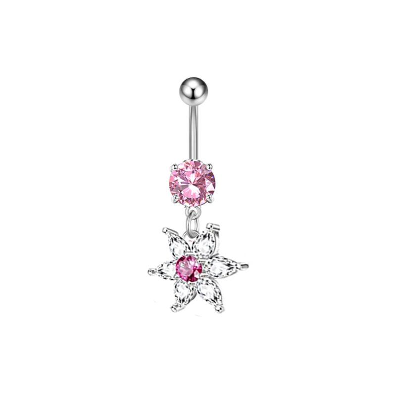 Anello Ombelico a Forma di Cuore Ornamento Goccia d'Acqua 14G Bilanciere Piercing Ombelico Pendente Belly Nombril Piercing Gioielli Donna