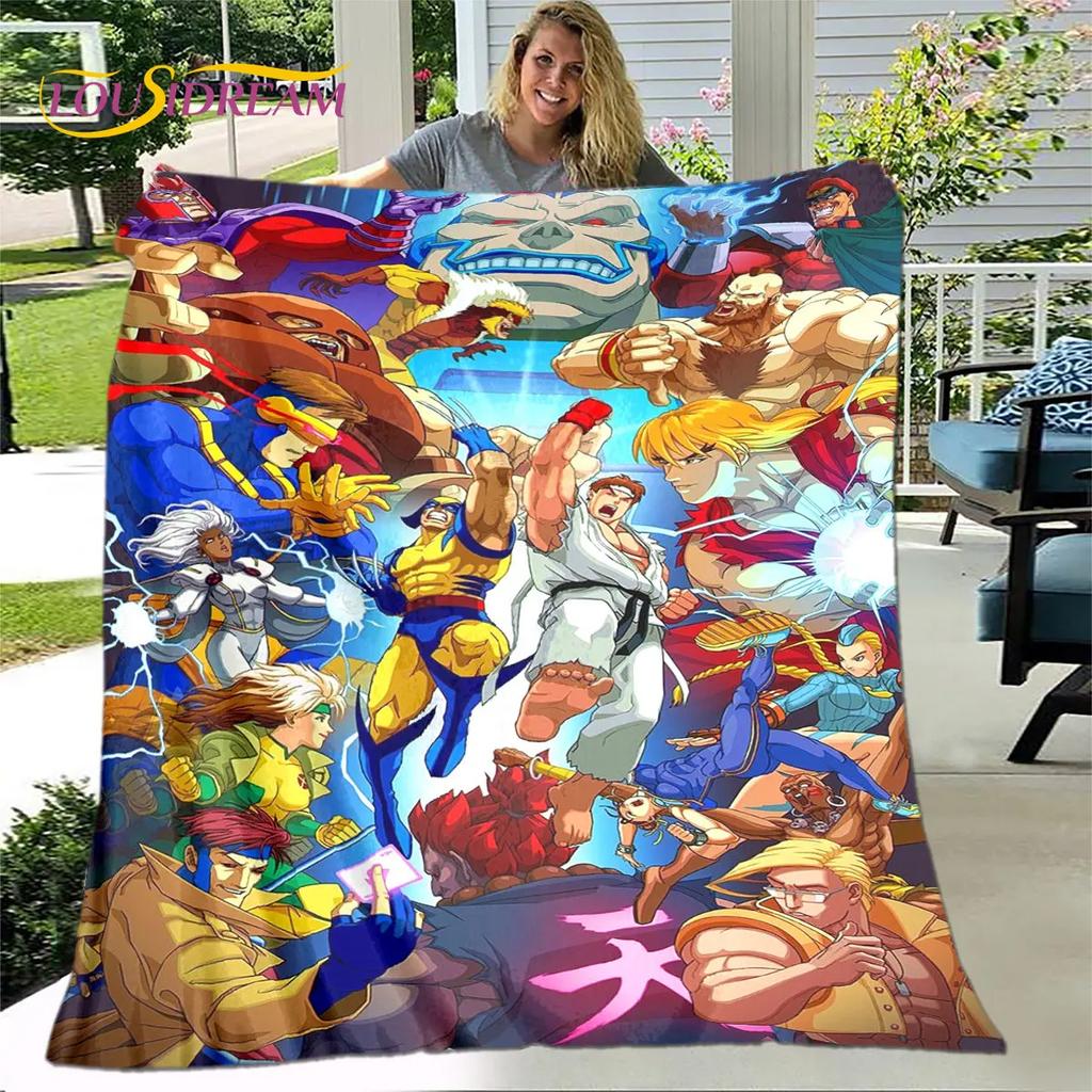 Street Fighter Retro Game  Gamer Soft Plush Blanket,Flannel Blanket Throw Blanket for Living Room Bedroom Bed Sofa Picnic Cover