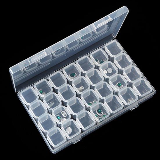 Klar plast 28 spor Smykker Perler Art Nail Tools Oppbevaringsboks Case Organizer