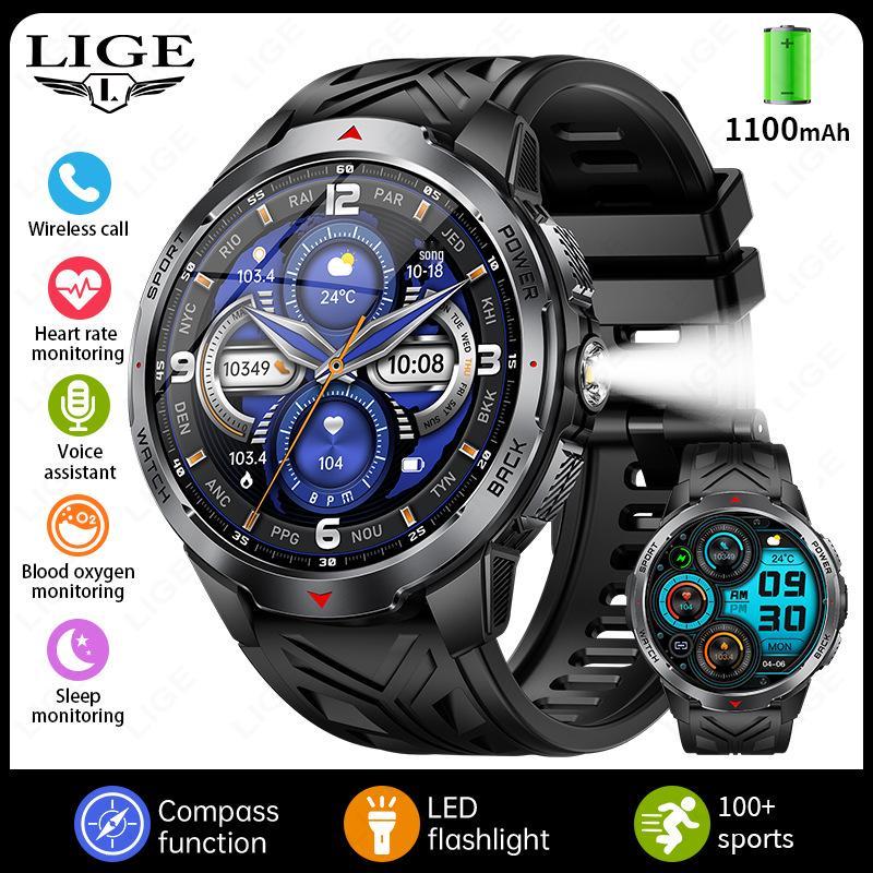 

KT88 Smartwatch: HD Screen, Flashlight, Multi-Sport Tracking, Waterproof, Health Monitor.