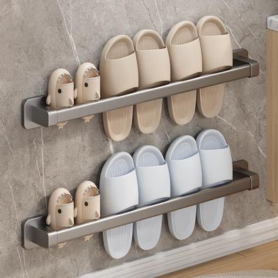 No-Drill Wall-Mounted Bathroom Shoe Rack and Storage Solution