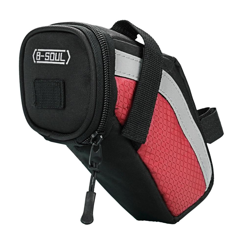 

Hot Sale Bicycle Bags Delicate Texture B-SOUL Bicycle Reflective Saddle Rear Tool Bags MTB Bike Seatpost Seat Tail Bags червоний