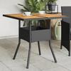 VidaXL Garden Table and Acacia Wood Top, Dining Table, Meal Table, Outdoor Patio Terrace Furniture, Black 365519