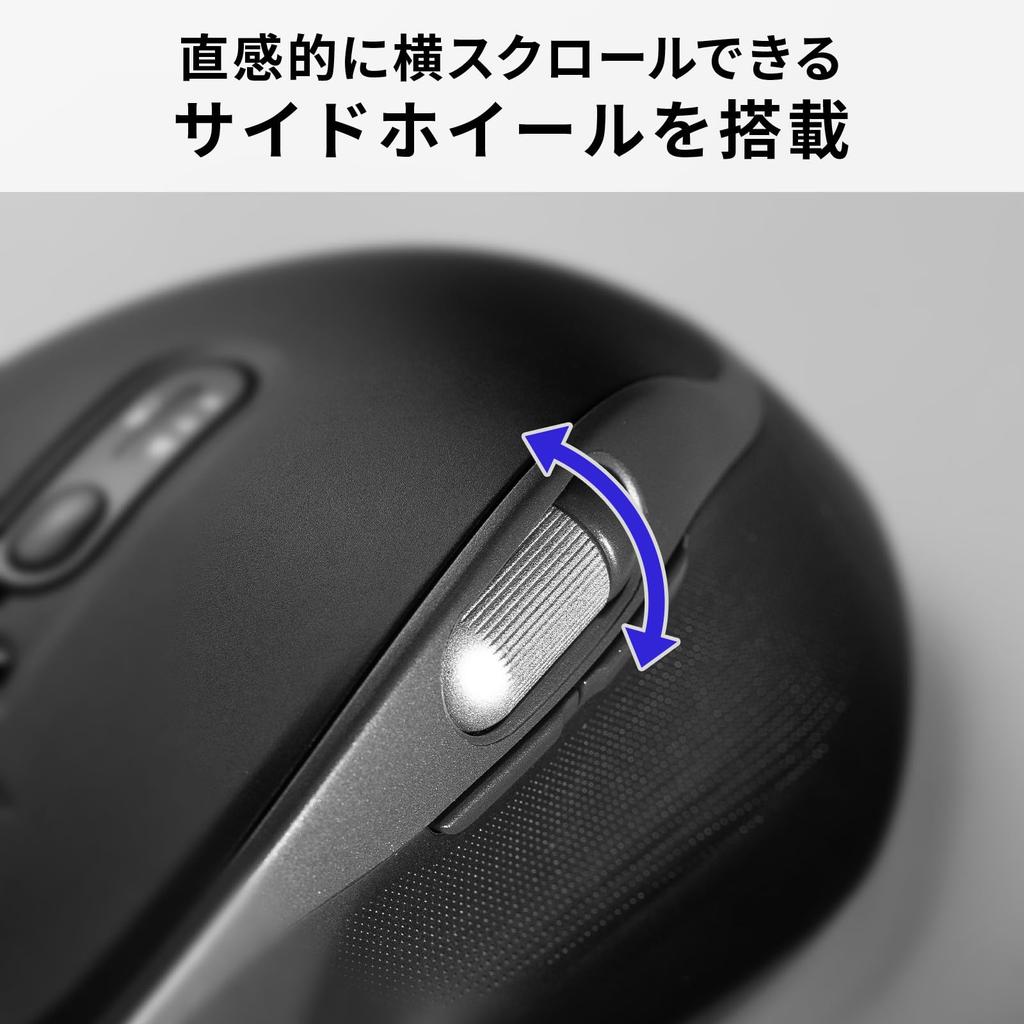 SANWA SUPPLY Bluetooth Wireless Mouse Tilt and Side (with High-speed Scroll, Wheel, Wheel) MA-WBIRS635BK