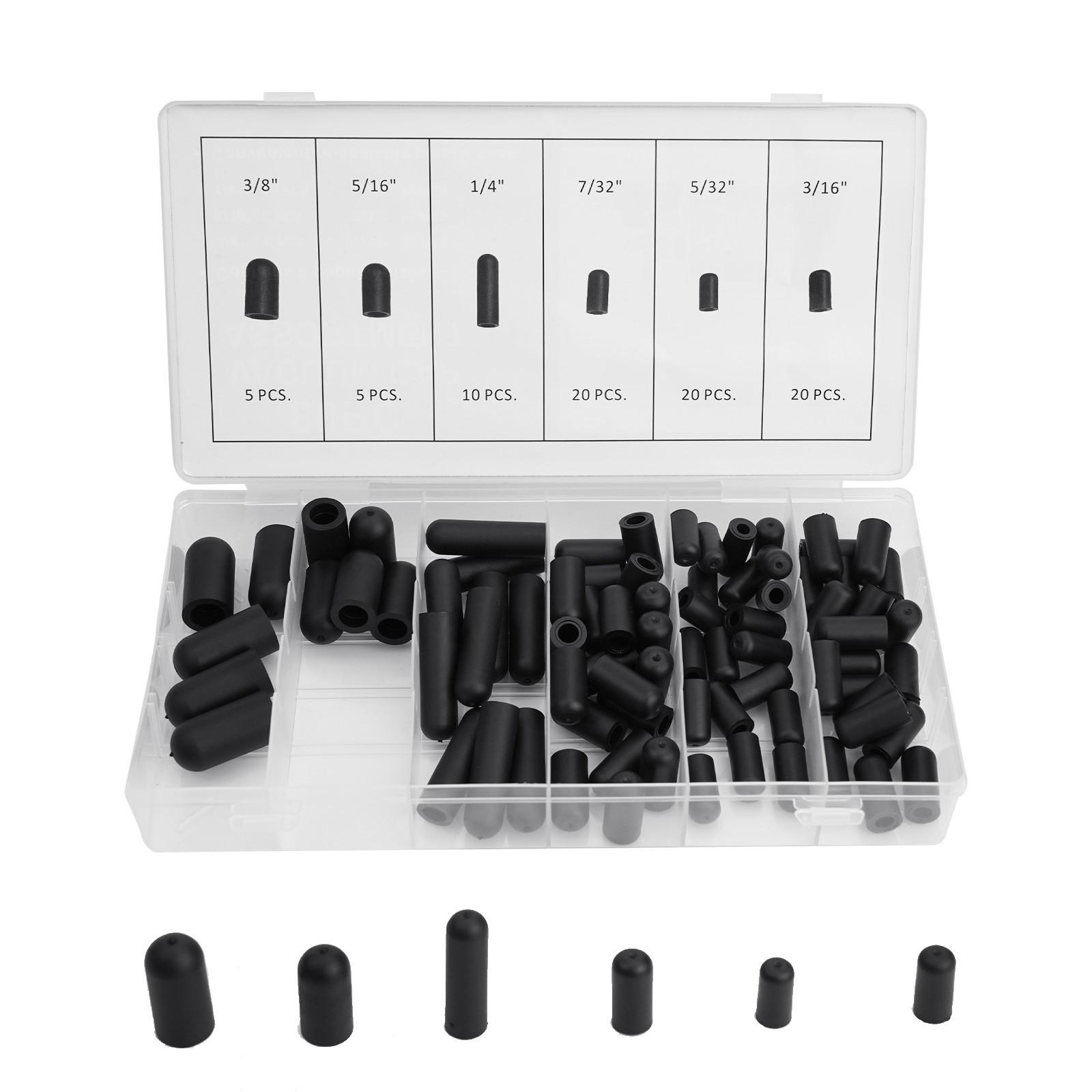 

80Pcs Carburetor Vacuum Line Hose Rubber Boot Cap Assortment Kit