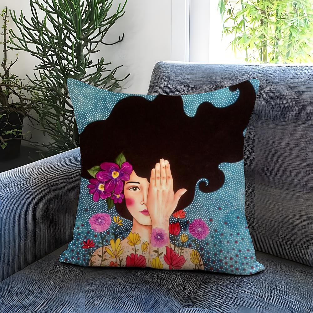 Hot V-VVintage Oil Painting Cushion Cover Comfortable Reversible Pillow Cover Ideal for Car Sofa Bedroom & Beyond