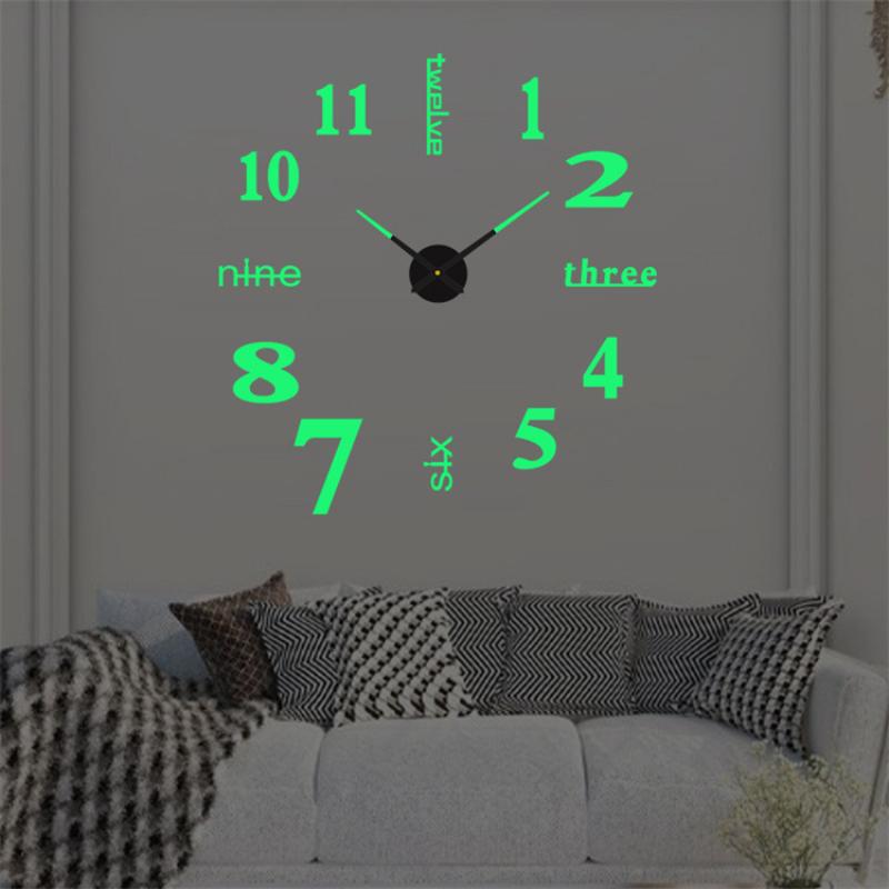 2D 3D Wall Clock Mirror Wall Stickers Diy Large Acrylic Quartz Wall Clocks Removable 4 Color Art Decal Sticker Home Decor