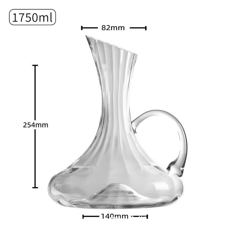 MDNG Striped Slanted Mouth Glass Wine Decanter