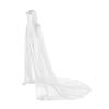 Halloween Hooded Cloak Grim Cowl Long Net Robe for Fancy Dress Wedding Party White