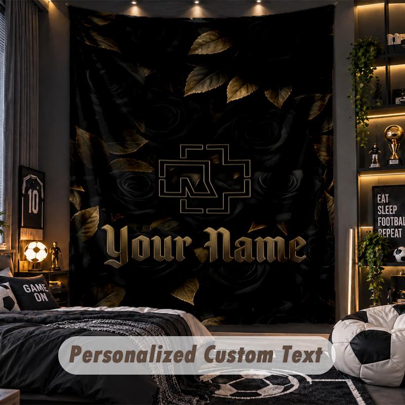 Personalized Wall Tapestry,Rammstein Custom Printed Name, Fabric Wall Art For Indoor Room Backdrop