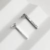 S925 Silver Leaf Square Bar Pendant Engraved Pattern DIY Bracelet Accessories