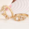 Luxury Women Gold Plated Heart Multi Rhinestones Clip Earrings Ear Jewelry
