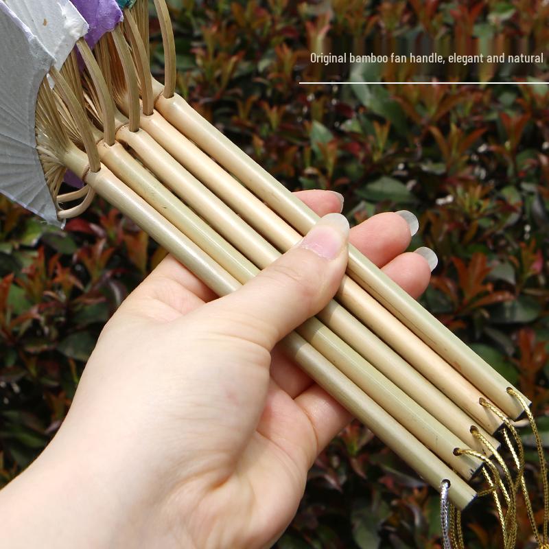 Chinese-Style Round Xuan Paper Fan for DIY Hand-Painting - Bamboo Handle, Traditional Hanfu Photography Accessory