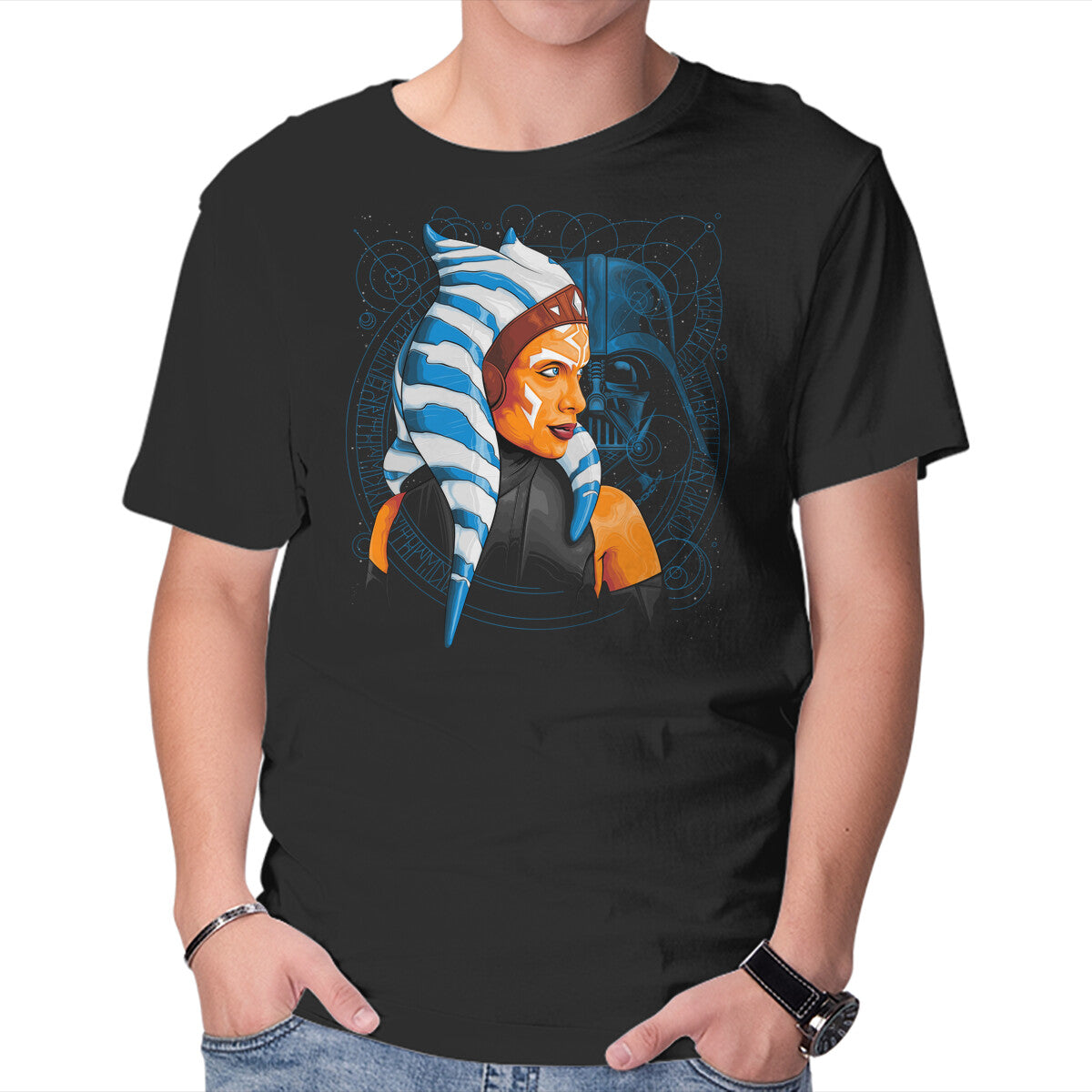 Unisex Crew Neck T-Shirt The Master And Apprentice Graphic Short Sleeve Casual Tee L