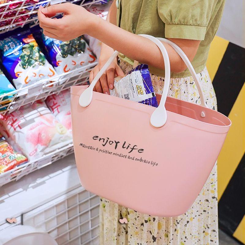 Multi-Size Picnic Basket Handheld Grocery Shopping Basket Household Storage Bin for Laundry Snack Vegetable Organizer
