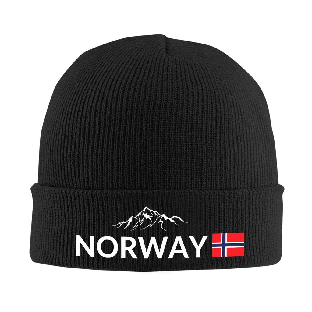 Coat of arms of Norway Skullies Beanies Caps Unisex Winter Warm Knit Hat Street Adult Norwegian Flag Bonnet Hats Outdoor Ski Cap