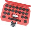22Pc Wheel Locking Nut Key Socket Sets For BMW 1 3 5 6 & 7 Series 1/2" Drive Key Socket 041-060 Wheel Anti-Theft Screws Remover
