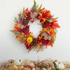 Artificial Autumn Wreath for Front Door Farmhouses Garden, Harvest Wreath with Pumpkins Thanksgiving Party Decorations