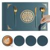 New Chinese square placemat Western dining mat Chinese restaurant placemat tableware coaster PVC material Children's anti-scalding
