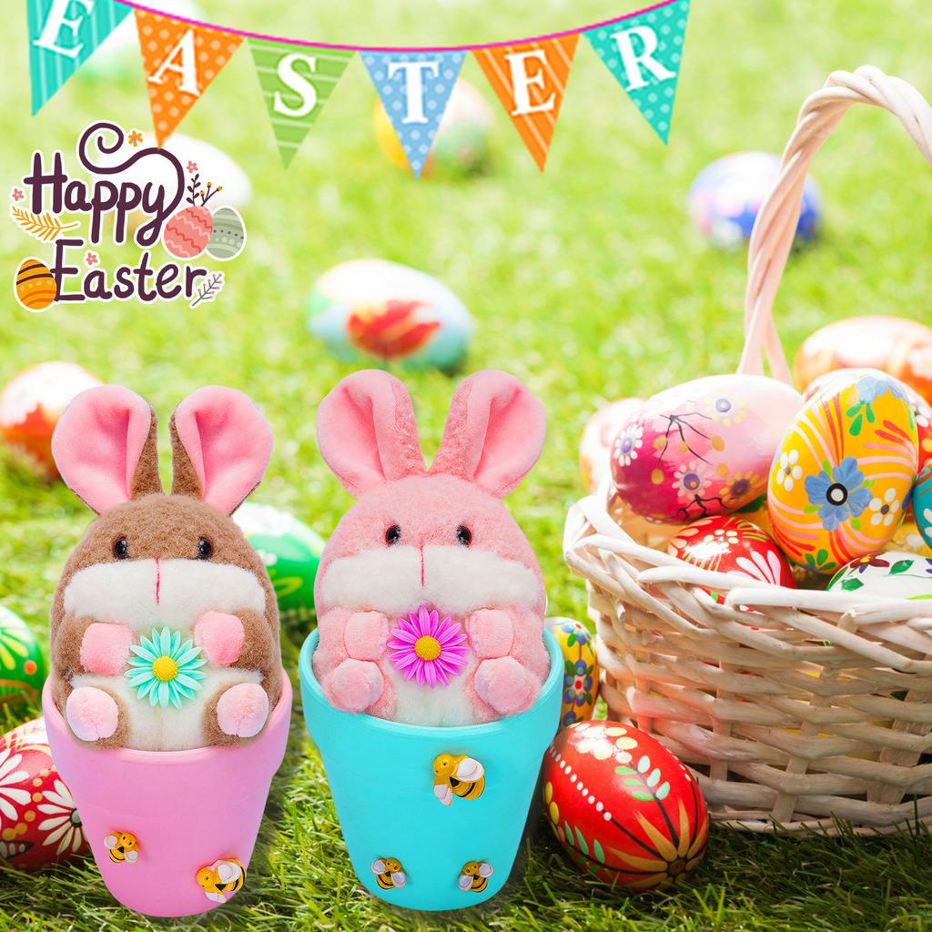 Påskhare Docka Prydnader Dekorativa Blomkrukor Hem Festlig Atmosfär Dekoration Dekorationer