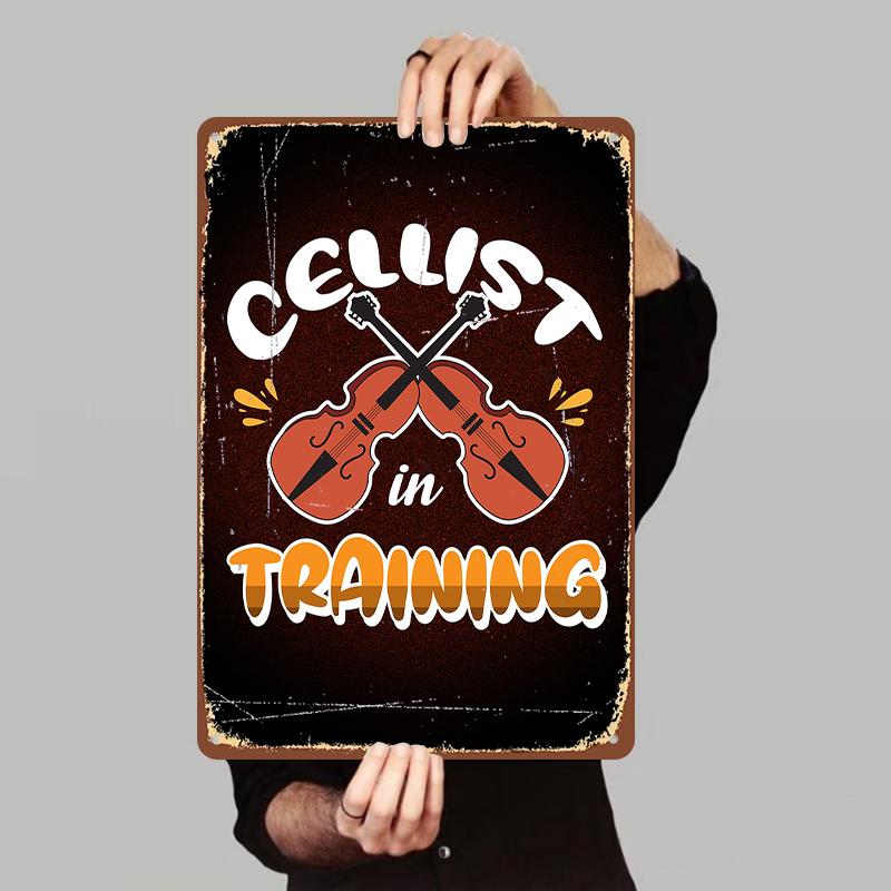 

Cellist In Training Creative Metal Wall Art SpecialEcommerce Living Room Decor Gift 7.9x11.8In(20x30cm)