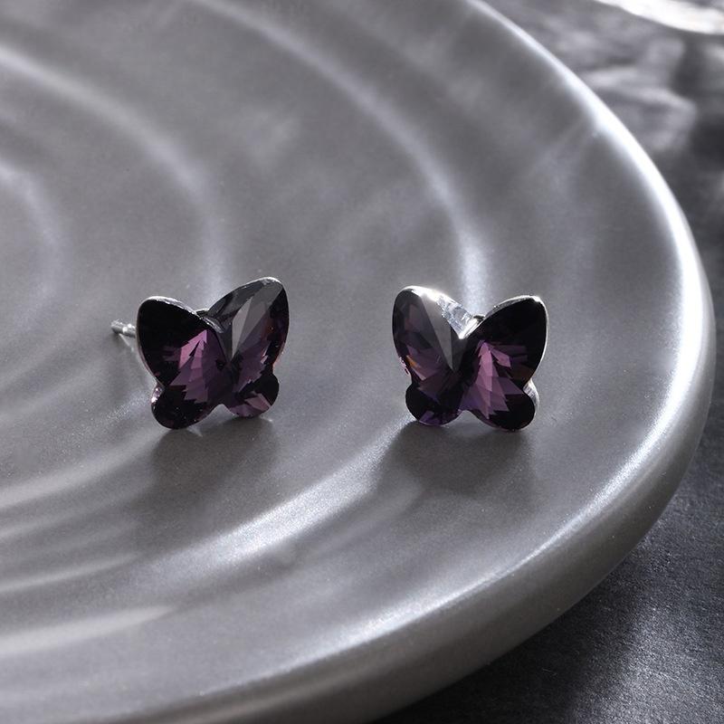 Lila Schmetterling Ohrringe