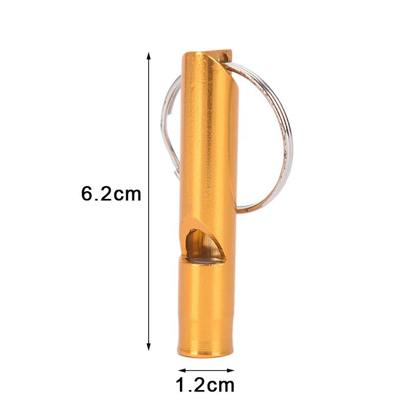Aluminum Whistle Keychain Metal Survival Whistle Outdoor Training Dog Training Colorful High Frequency Sound Wave Whistle золотой