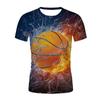 Sommer T-Shirts 3D Druck Flamme Basketball Sport T-Shirt Mode Kinder Freizeit Jungen Mädchen Kinder Kawaii Hip Hop Rundhals T-Shirts Oberteile