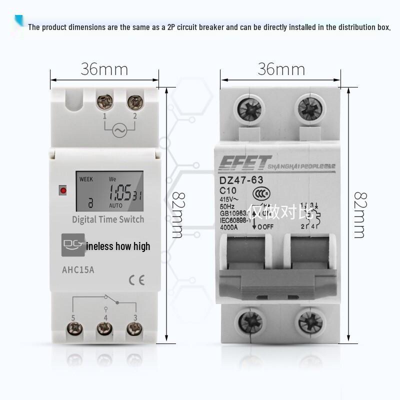 DIN Rail Programmable Electronic Timer Switch