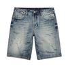 New Summer American Casual Denim Shorts Retro Straight Mid-tie Ripped Five-point Pants
