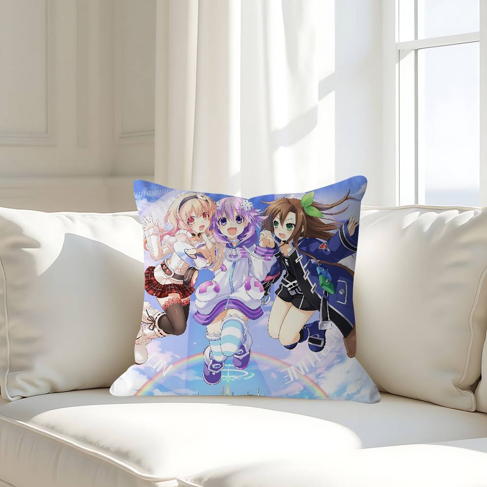 H-Hyperdimension N-Neptunia Pillow Case Removable Washable Cushion Cover – All-Season Soft Linen