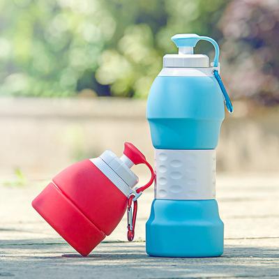 Outdoor Sportkessel Silikon Faltbarer Teleskopischer Wasserbecher Tragbare Studentenwasserflasche Tragbarer Reisekessel.