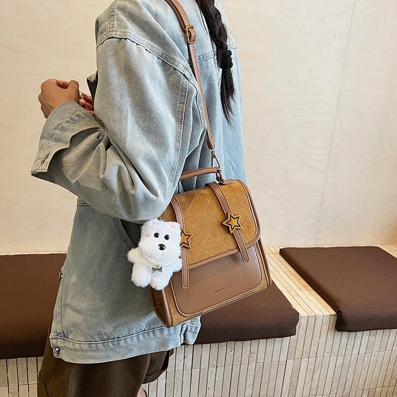 Retro versatile backpack women's niche commuter bag new fashion texture college student small backpack