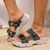 Fashion Personality Camouflage Platform Slippers for Women Summer New Comfortable Casual Slip-on Shoes Versatile Slippers
