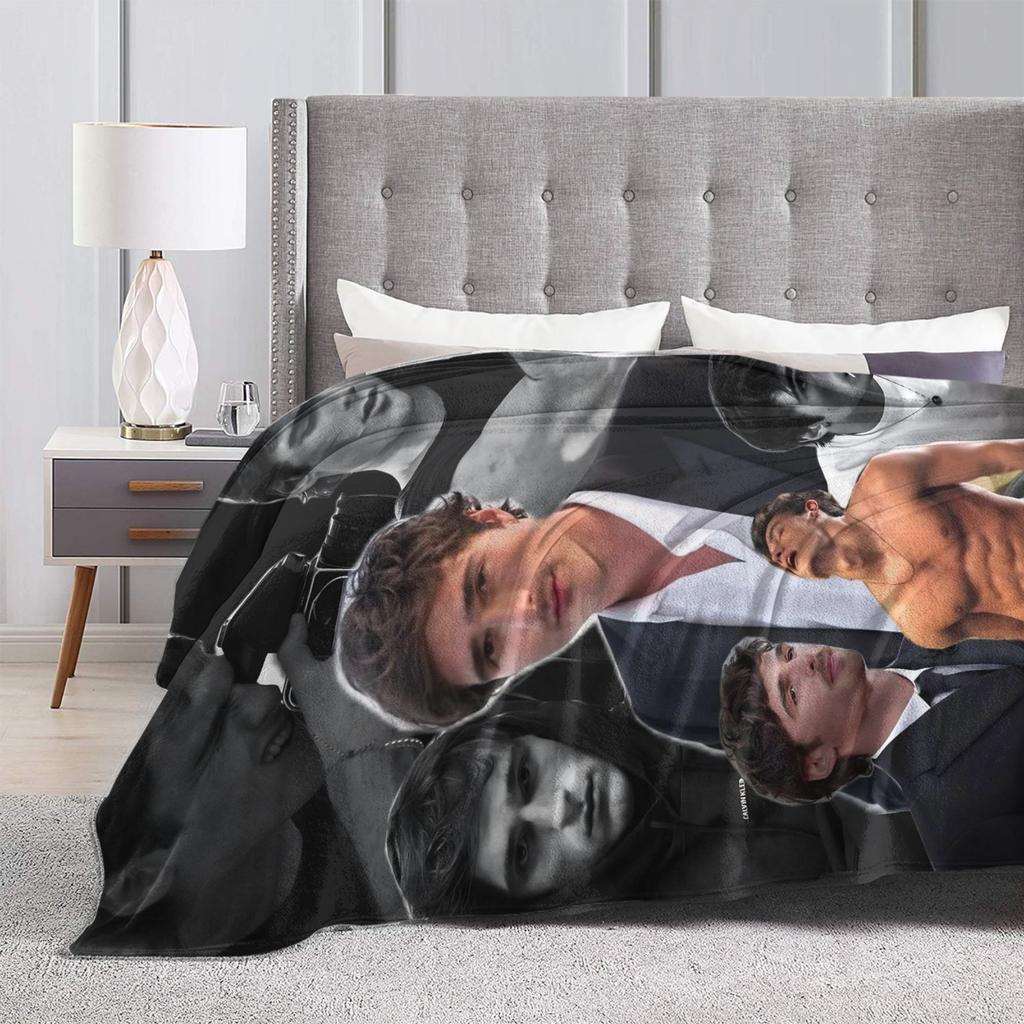 Jacob Elordi Actor Photo Collage Blanket Quality Super Warm  Throw Blanket Winter Travel Couch Bed Pattern Bedspread