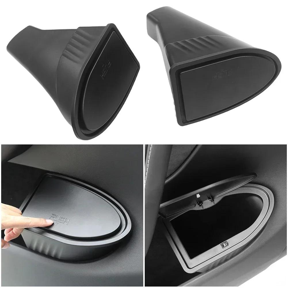 1/2PCS Front Door Trash Can Press Type Rear Row Storage Box Vehicle Garbage Can for Tesla Model Y Interior Storage Accessories
