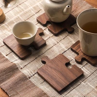 Posavasos de Nogal Posavasos de Tronco Decoración de Restaurante Madera Maciza Resistente al Calor Protección para la Mesa Madera Aislada Rompecabezas Posavasos para Café