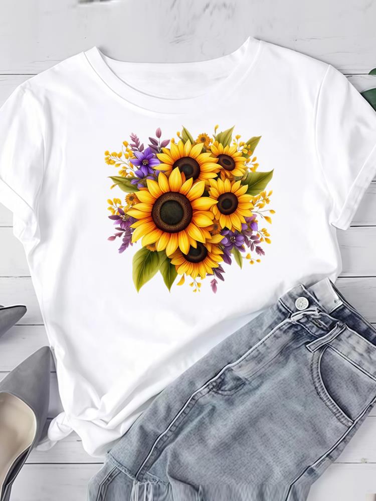 (Asian Size) trend lovely style Short Sleeve Tee Clothing T Shirt Woman Women Fashion Top Print Female Graphic T-shirts