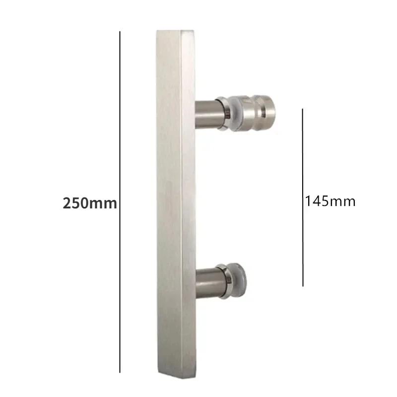 304 stainless steel glass door handle square tube black shower room handle bathroom small handle