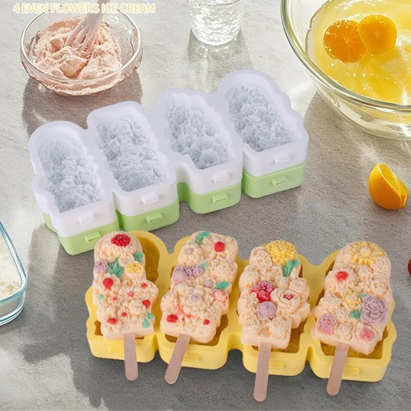 Flower Silicone Mold Ices Ices Cream Mold Tray Easy to Clean