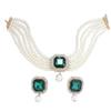 Pack Of 1 Set Elegant Multilayer Faux Pearls And Geometric Crystal Necklace and Earrings Set For Women Lady