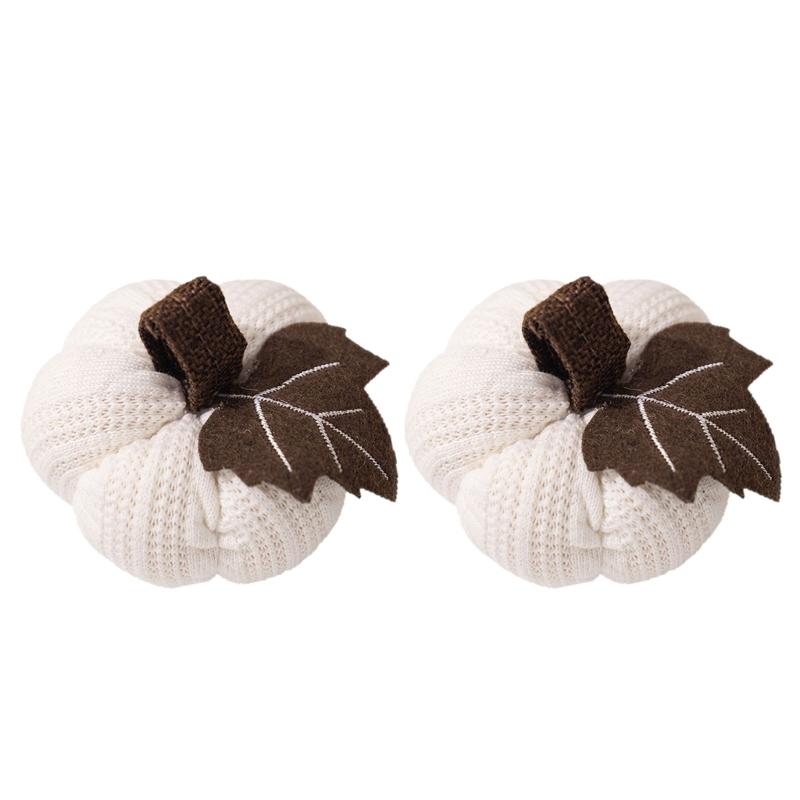 

Soft Fabric Fall Harvest Decoration Knit Pumpkins Seasonal Table Decoration білий