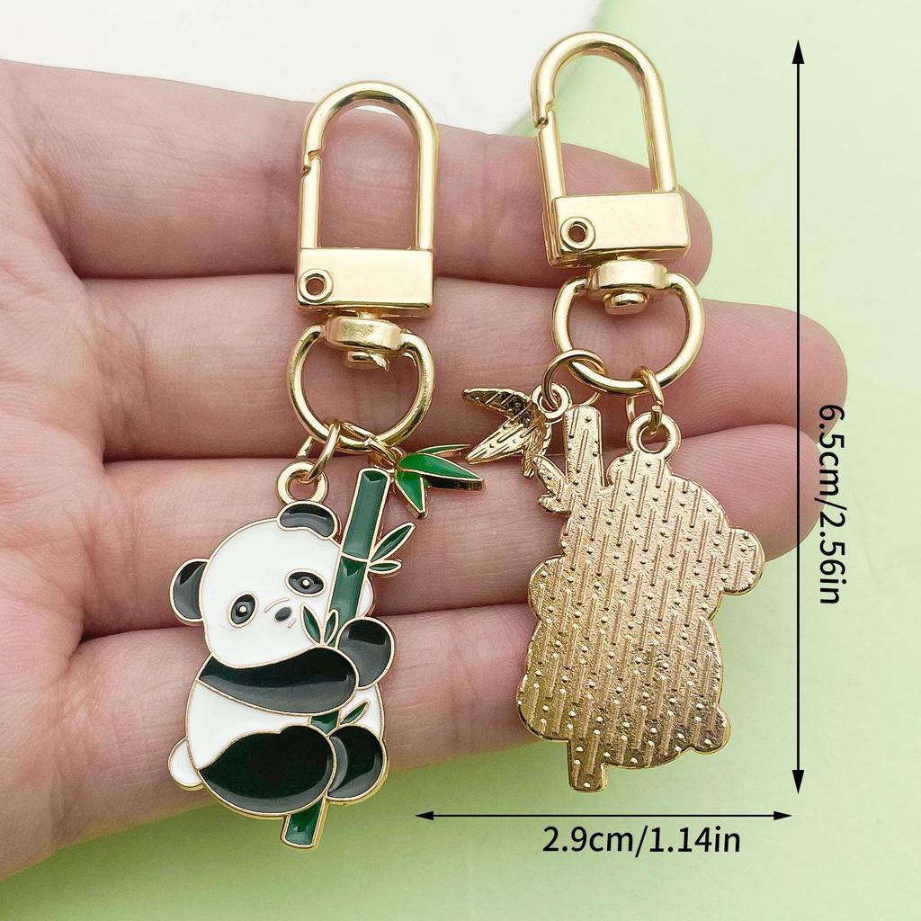 Adorable National Treasure Panda Metal Keychain – Cute & Quirky Cartoon Dāi Méng Panda Keyring Pendant for Men, Women, & Bag Charms.