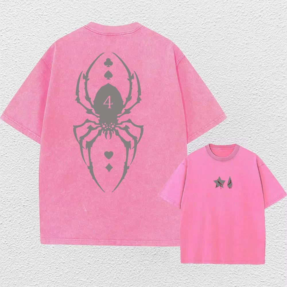 Hip Hop Retro Washed T-Shirt Streetwear Anime Hunter X Hunter Print Graphic T Shirt 100% Cotton Unisex Tshirt Men Tops
