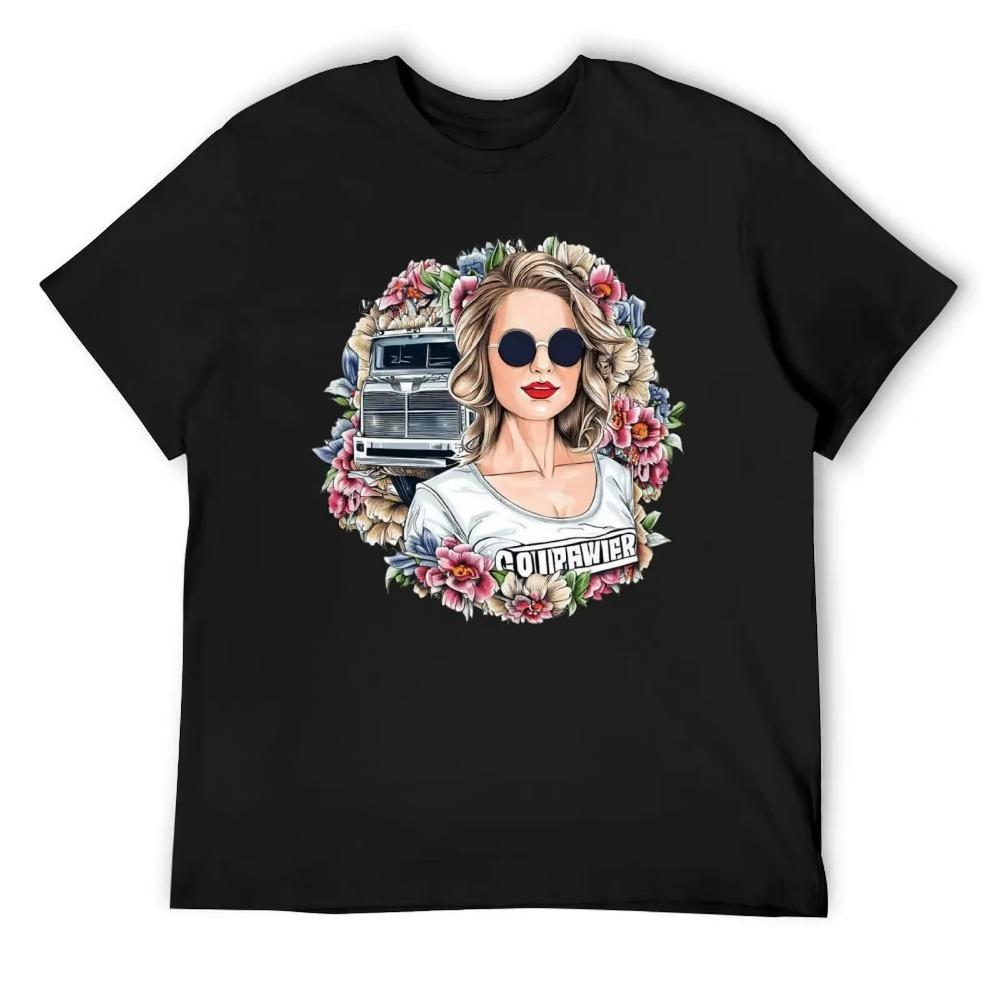 

День матери, удивительно красивая мама водителя грузовика, женская футболка, горячая распродажа, свежая кампания, саркастический досуг, размер США XXXXXL чёрный