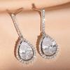 ZAKOL Luxury Teardrop Cubic Zirconia Dangle Earrings For Women Sparkling Crystal Earrings Bridal Wedding Party Jewelry Gift