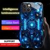Capa de Celular LED Luminosa com Padrão de Chips Azuis de Luxo para iPhone Air 17 16 E 15 14 13 12 Pro Max Plus