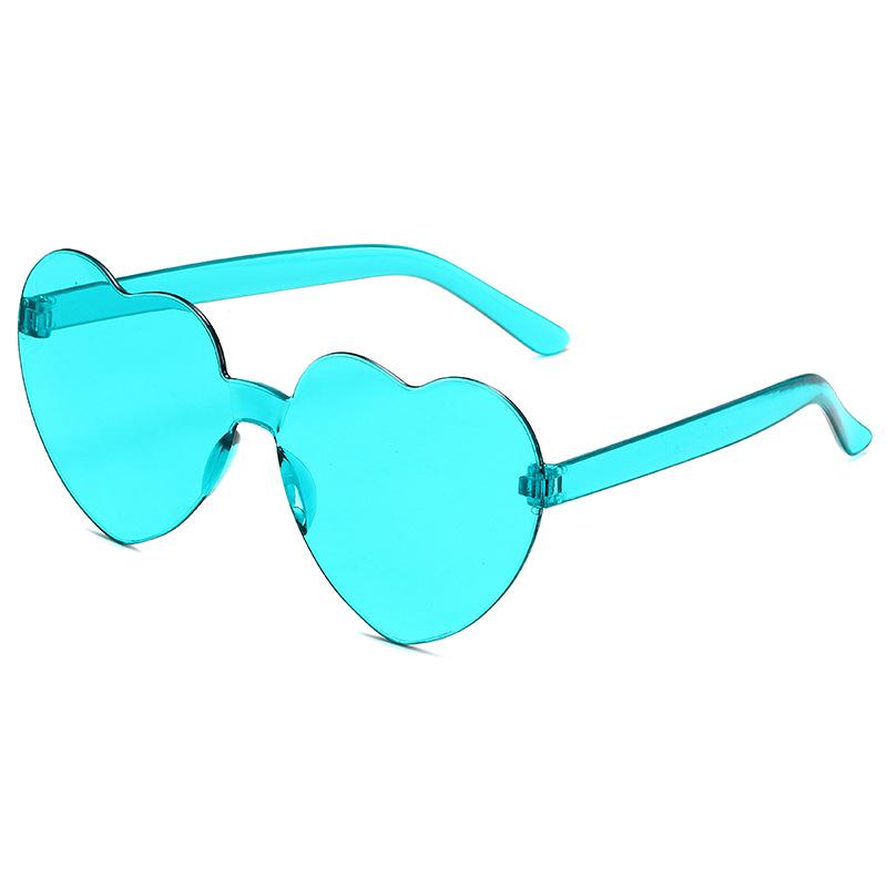 Transparent Heart-Shaped Jelly Sunglasses for Men & Women - European & American One-Piece Design