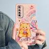 For Realme 7 RMX2151 RMX2155 Phone Case Realme7 4G Back Cover Soft Silicone Sweet Lovely Cartoon Panda Flower Printed Coque Capa